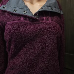 Kuhl Plush Snap Pullover in Plum with Charcoal Trim